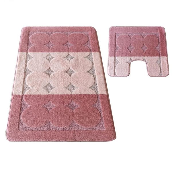 XXL Set kupaonskih tepiha sa U izrezom-ROZA