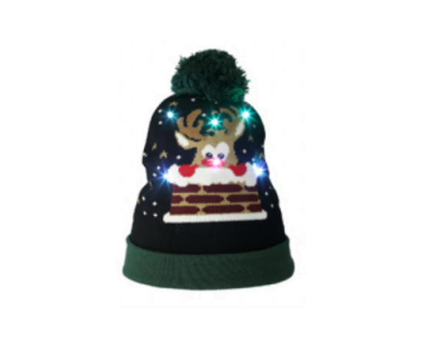 Božićna kapa s LED svjetlom "Dimnjak"