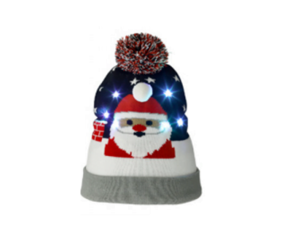 Božićna kapa s LED svjetlom "Djed Mraz"