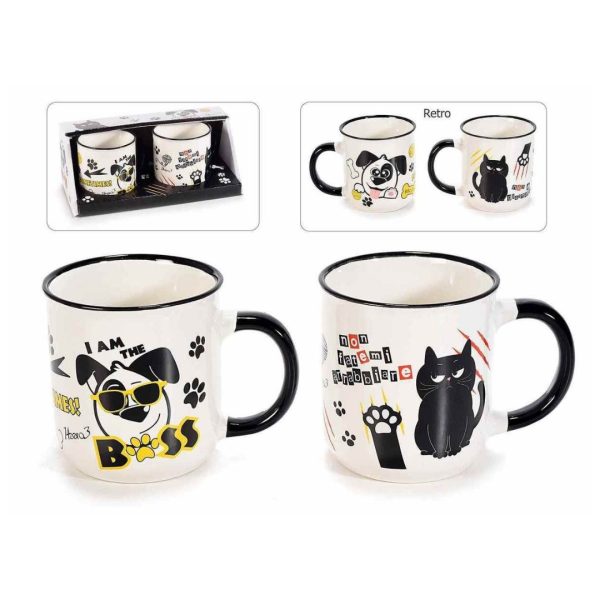 Set od 2 porculanske šalica Pas-Mačka