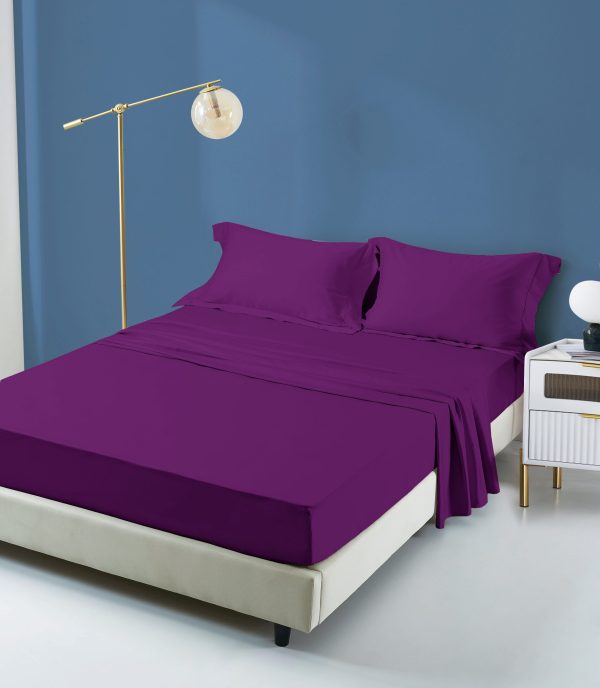 Pamučna plahta-LJUBIČASTA 200x220 cm +30cm